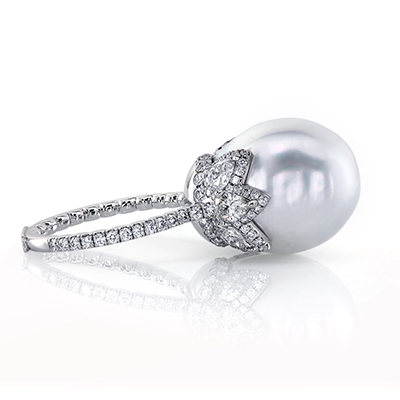 South sea pearl and diamond ring by Leon Mege r7649