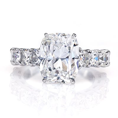 Solitaire featuring a True Antique cushion diamond by Leon Mege r7622