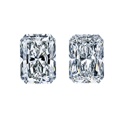 elongated radiant cut diamond side stones matching pair leon mege